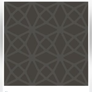 Geometric Lattice Diamonds Wallpaper Charcoal Silver Metallic Paste Wall, NWT